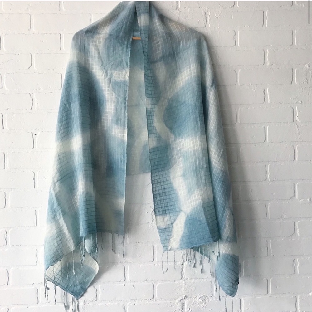 Shibori Crude silk pashmina hand-spun in India